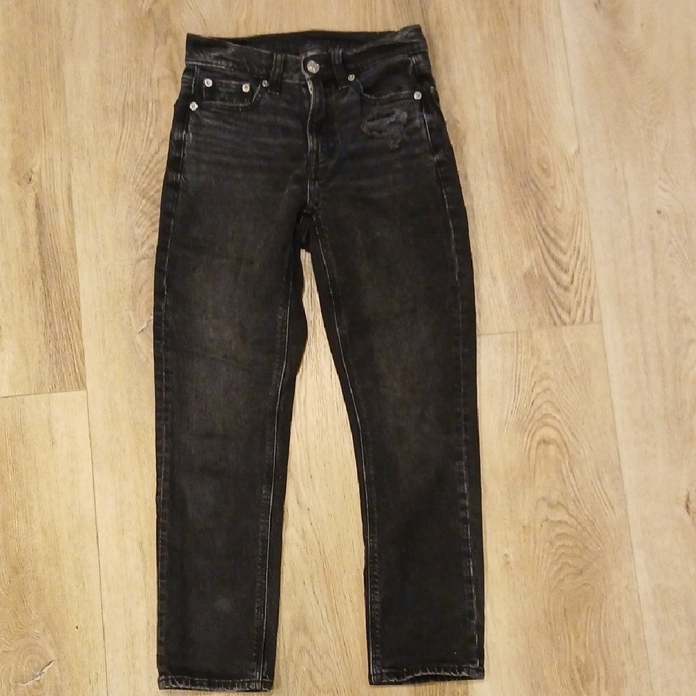 American Eagle Outfitters Dark Jeans 000 Short Super High Rise Super Straight